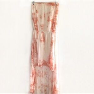 Guess strapless Silk high to low Tie dye dress